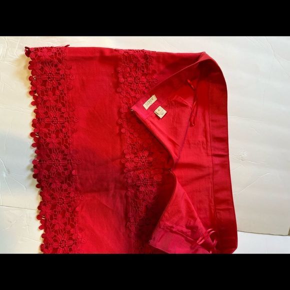 J Crew Bright Pink Daisy Crochet Overlay Mini Pencil Skirt Lined - Picture 4 of 9
